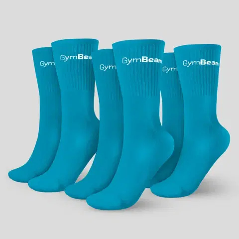 Spodné prádlo a plavky GymBeam Ponožky 3/4 Socks 3Pack Aquamarine  M/LM/L