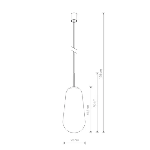 Závesné svietidlá Euluna Závesné svietidlo Pear zo skla mosadzná/číra 45 cm