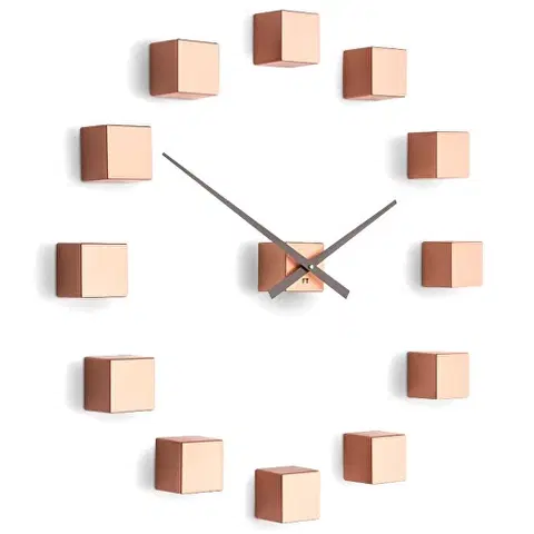 Hodiny Dizajnové nástenné nalepovacie hodiny Future Time FT3000CO Cubic copper