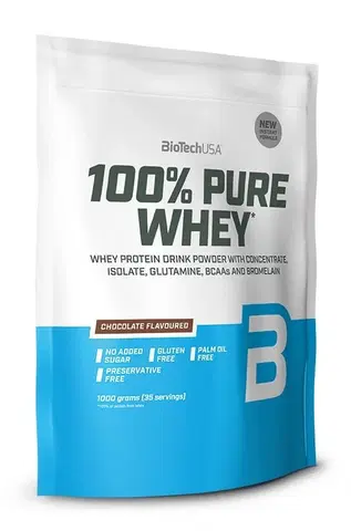 Srvátkový koncentrát (WPC) 100% Pure Whey - Biotech USA 1000 g sáčok Čokoláda+Arašidové maslo