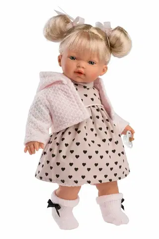Hračky bábiky LLORENS - 33144 ROBERTA - realistická bábika so zvukmi a mäkkým látkovým telom - 33 cm