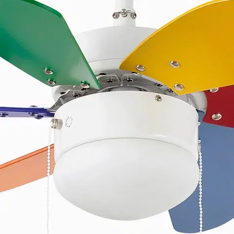 Stropné ventilátory so svetlom FARO BARCELONA Stropný ventilátor Palao + svietidlo, viacfarebná