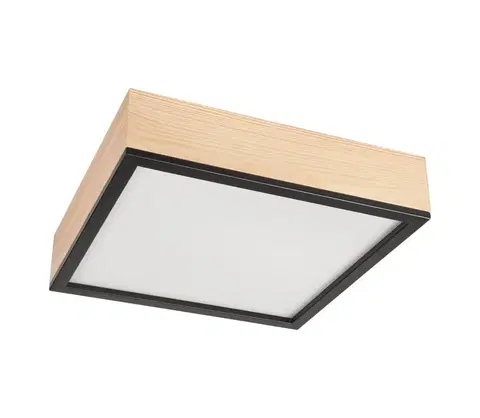 Svietidlá  Stropné svietidlo NATURAL SQUARE 4xE27/15W/230V 39x39 cm borovica/čierna 