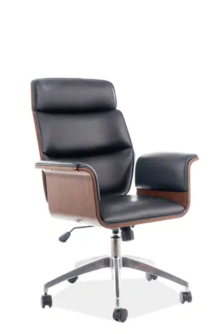 Kancelárske stoličky Signal Kancelárska stolička OREGON čierna eko koža