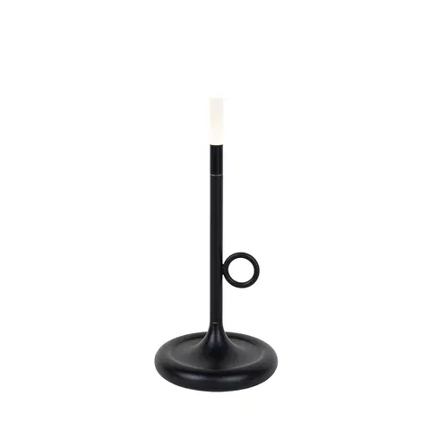 Stolove lampy Vonkajšia stolná lampa čierna vrátane LED a nabíjateľného stmievača - Sjarel