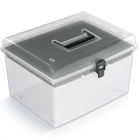 Úložné boxy NABBI NUF4HT plastový úložný box priehľadná / čierna
