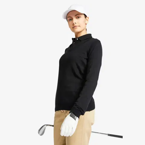 mikiny Dámsky golfový pulóver čierny