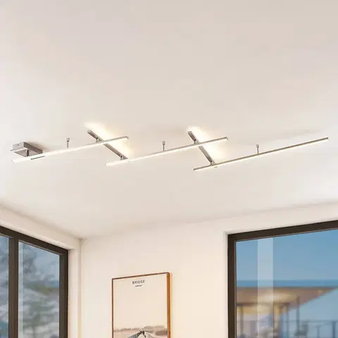 Stropné svietidlá Lindby Lindby Acia stropné LED svetlo, nikel
