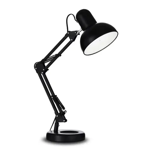 Stolové lampy na písací stôl Ideallux Stolná lampa Kelly s kĺbovým ramenom, E27, čierna