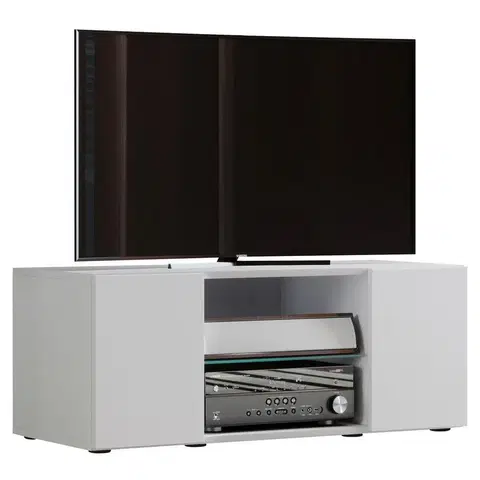 TV a audio stolíky Tv-skrinka Lowina Š: 95cm Biela