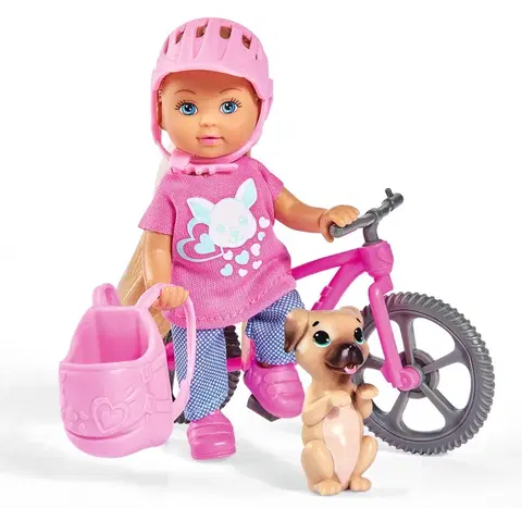 Hračky bábiky SIMBA - Bábika Evička s bicyklom