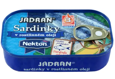 Zdravé potraviny Nekton Sardinky v rastlinnom oleji JADRAN 125 g