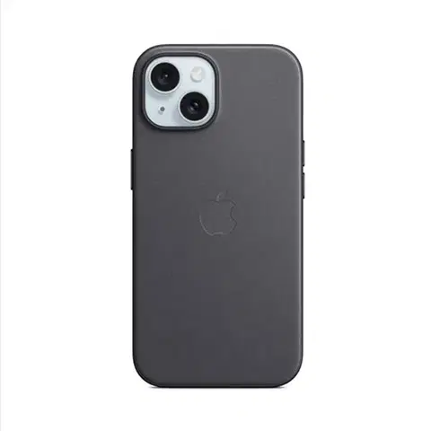 Puzdrá na mobilné telefóny Zadný kryt FineWoven pre Apple iPhone 15 Plus s MagSafe, čierna MT423ZMA