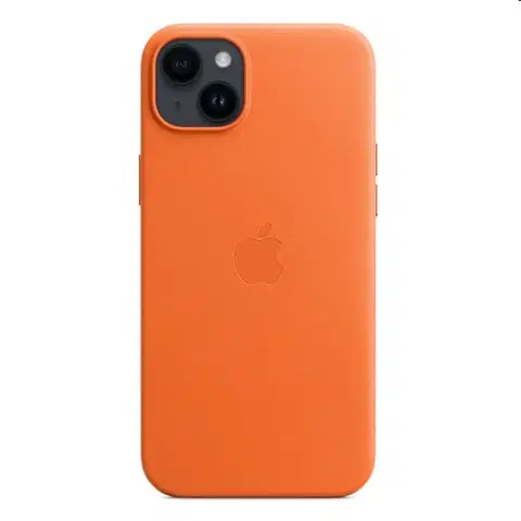 Puzdrá na mobilné telefóny Apple iPhone 14 Plus Leather Case with MagSafe, orange MPPF3ZM/A