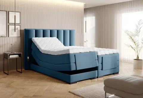 Boxspring Elektrická polohovacia boxspringová posteľ VERONA Eltap Savoi 38 - modrá