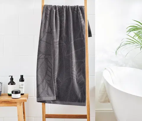 Bath Towels & Washcloths Žakárová osuška, antracitová