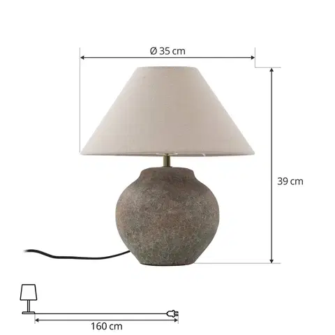 Lampy na nočný stolík Lucande Lucande Thalorin stolová lampa, výška 39 cm