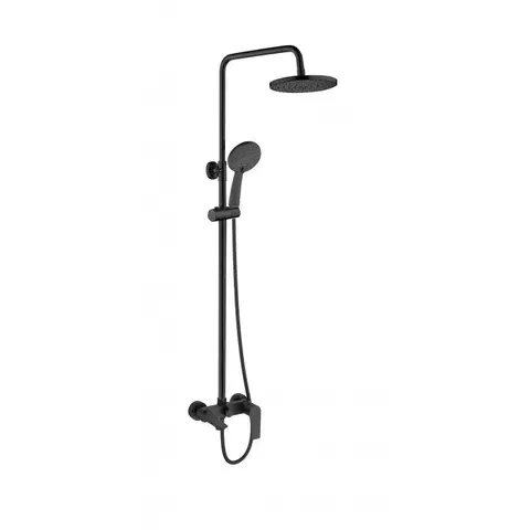 Sprchy a sprchové panely INVENA - Sprchový stĺp DOKOS s vaňovým výtokom čierna AU-19-B04-V