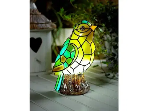 Vonkajšie osvetlenie Solárny vtáčik Tiffany