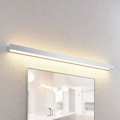 Nástenné svietidlá Lindby Lindby Layan kúpeľňová nástenná LED, chróm, 120 cm