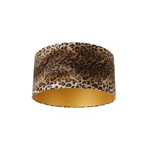 Tienidlo na lampu Velúrové tienidlo s leopardím dizajnom vo vnútri 50/50/25 zlatých