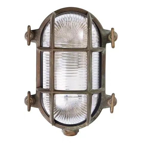 Vonkajšie nástenné svietidlá Moretti Luce Nástenné svetlo Tortuga oval 17cm starožitná/číra