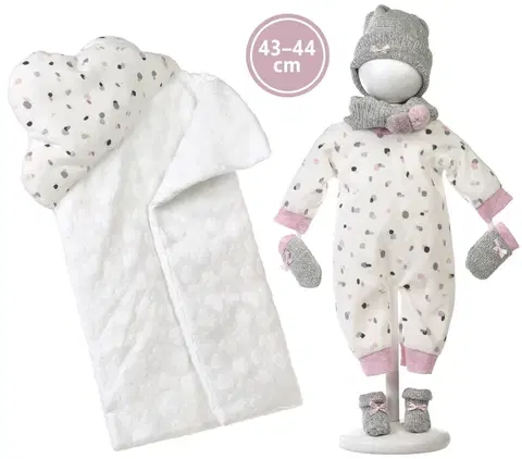 Hračky bábiky LLORENS - M843-36 oblečenie pre bábiku bábätko NEW BORN veľkosti 43-44 cm