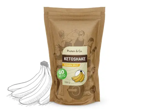 Ketodiéta Protein & Co. Ketoshake – proteínový diétny koktail Váha: 1 000 g, PRÍCHUŤ: Banana split