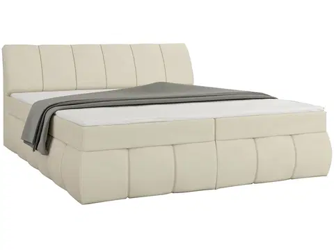 Postele NABBI Vareso 160 čalúnená manželská posteľ s úložným priestorom béžová (Soft 33)