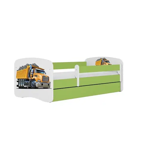 Jednolôžkové postele Detská Posteľ. Babydreams+Sz+M Zelená 80x160 Truck