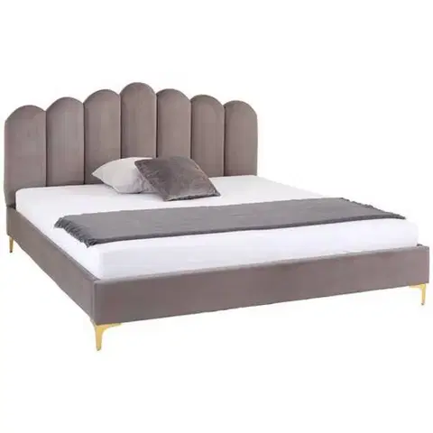 Čalúnené postele Čalúnená posteľ s prešívaným Čelom Lucy, 180x200, Sivá