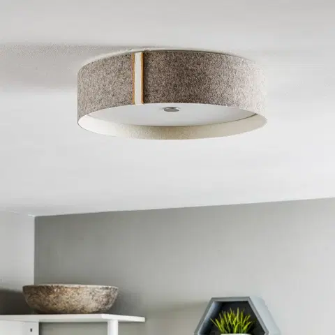 Stropné svietidlá Domus Plstené stropné svietidlo Lara felt LED sivo-biela