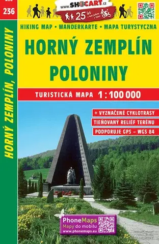 Turistika, skaly Horný Zemplín, Poloniny 1:100 000