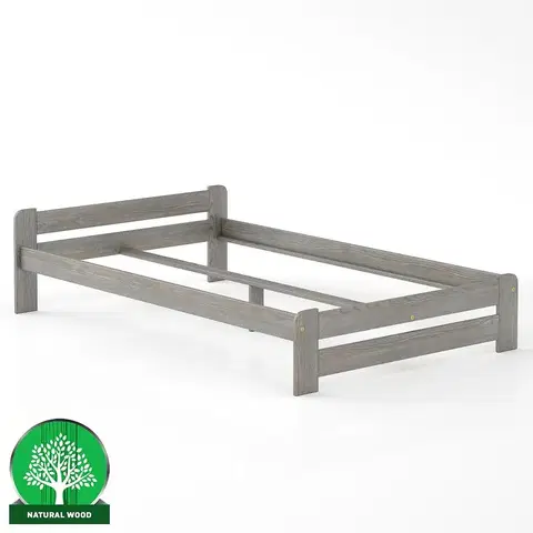 Drevené postele Posteľ borovica LK099–140x200 sivá