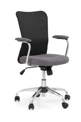 Kancelárske stoličky HALMAR Andy detská stolička na kolieskach s podrúčkami čierna / sivá