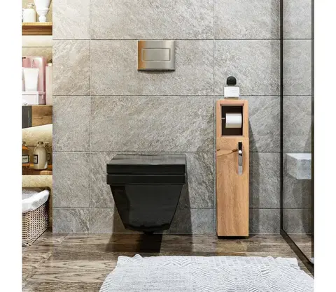 Kúpeľňové skrinky  Skrinka s držiakom toaletného papiera STAR 65x15 cm hnedá 