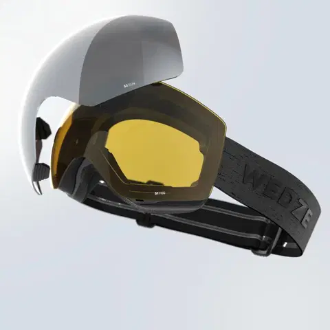 okuliare Okuliare G 900 I na lyže a snowboard do každého počasia deti a dospelí tmavosivé