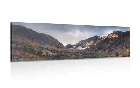Obrazy prírody a krajiny Obraz majestátne hory s jazerom