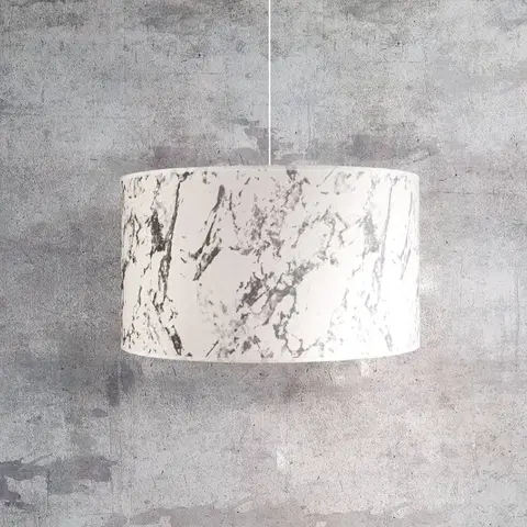 Závesné svietidlá Duolla Závesná lampa Marble, biela mramorovaná