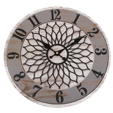 Hodiny Nástěené hodiny Mandala 34 cm, sivá