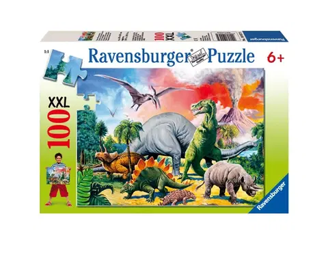 Hračky puzzle RAVENSBURGER - Medzi Dinosaurami 100 Xxl