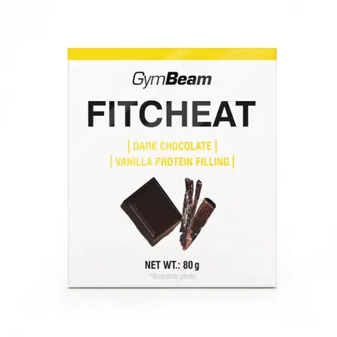 Čokolády Gymbeam Proteínová čokoláda Fitcheat 80 g horká čokoláda vanilka