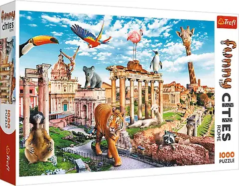 Hračky puzzle TREFL - Puzzle 1000 Funny Cities - Divoký Rím