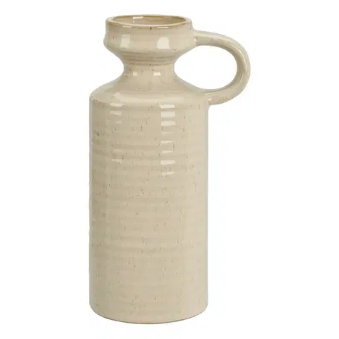 Vázy keramické Kameninová váza Busara 8,5 x 20 cm, béžová
