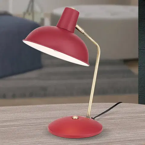 Stolové lampy na písací stôl Orion Vintage vzhľad – stolná lampa Fedra červená