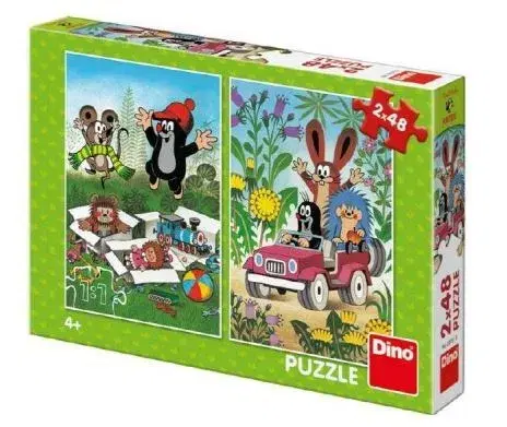 Do 49 dielikov Dino Toys Puzzle Krtko sa raduje 2x48 Dino