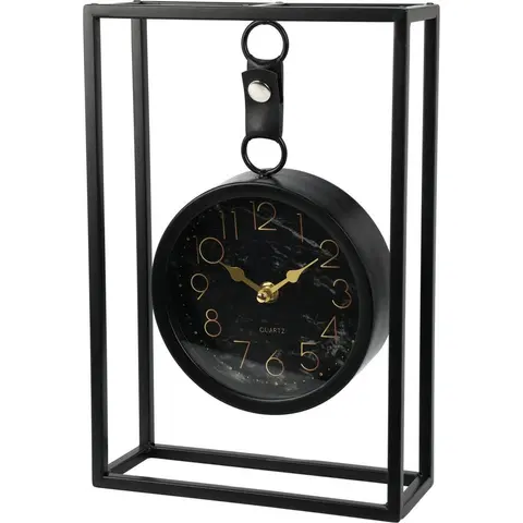Hodiny Kovové stolné hodiny Alamino čierna, 20 x 7,5 x 30 cm
