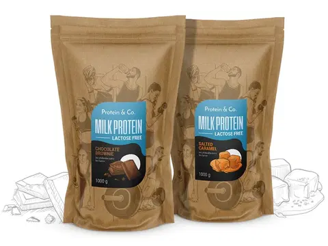Športová výživa Protein & Co. MILK PROTEIN – lactose free 1 kg + 1 kg za zvýhodnenú cenu Zvoľ príchuť: Chocolate brownie, PRÍCHUŤ: Chocolate brownie