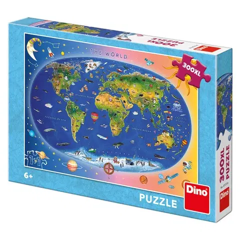 XL dieliky Dino Toys Puzzle Detská mapa 300 XL Dino