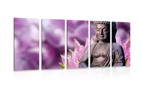 Obrazy Feng Shui 5-dielny obraz pokojný Budha
